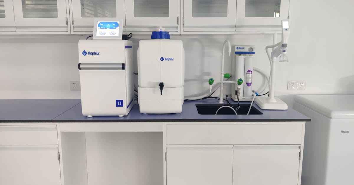 high grade water purification system setup in a modern laboratory setting